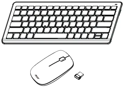 acer AKR121 AMR020 Wireless Keyboard and Mouse Combo