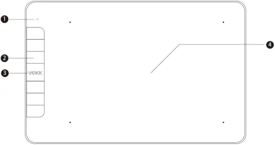 VEIKK VK640 Graphic Battery Free Pen Tablet - Fig