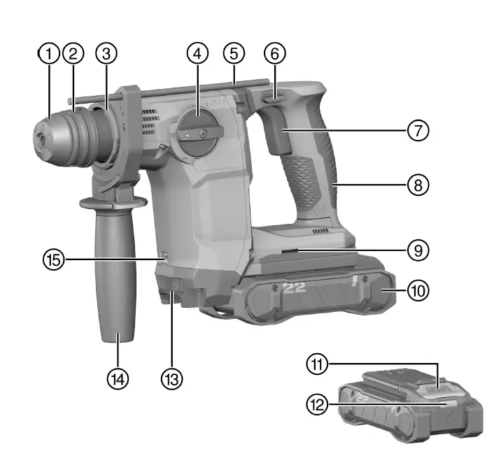 HILTI TE 4-22 Cordless SDS Rotary Hammer-fig1