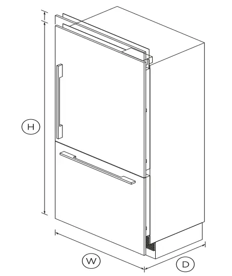 Fisherpaykel RS36W80RJ1N Integrated Refrigerator Freezer-fig1
