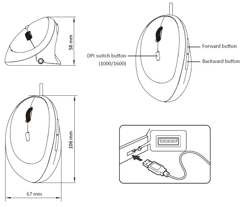 perixx-PERIMICE-519L-Wired-Portable-Vertical-USB-Mouse-fig-1