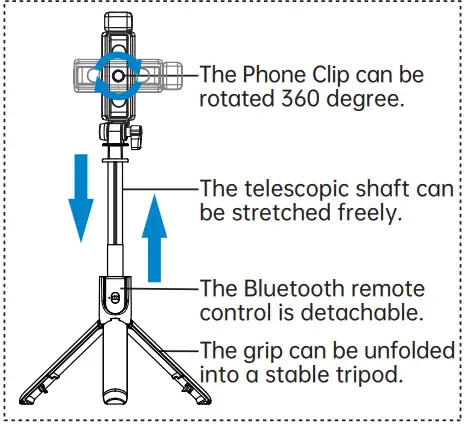 CHOETECH-KH5S-Portable-Tripod-Selfie-Stick-2