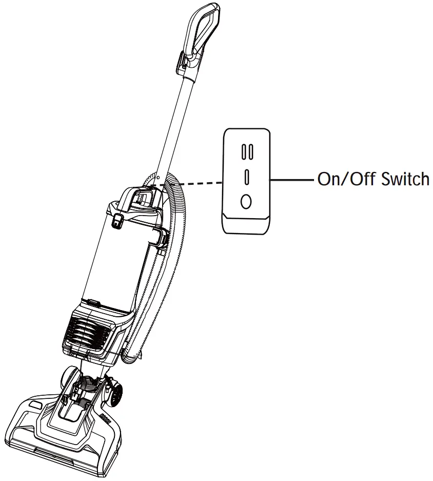 DU2012 Bagless Upright Vacuum Cleaner Operation instruction illustration