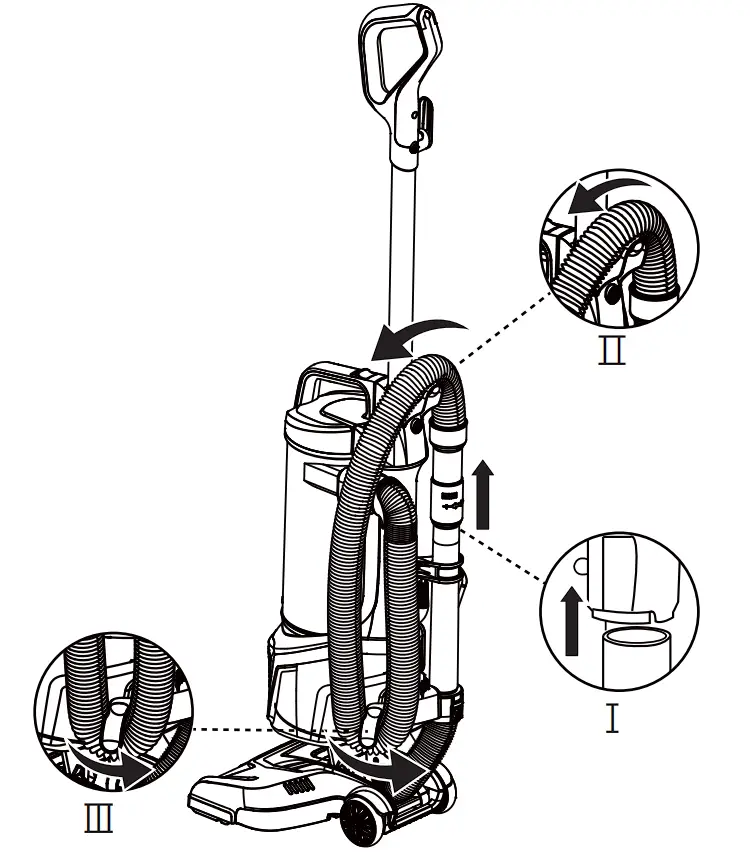 DU2012 Bagless Upright Vacuum Cleaner Operation instruction illustration