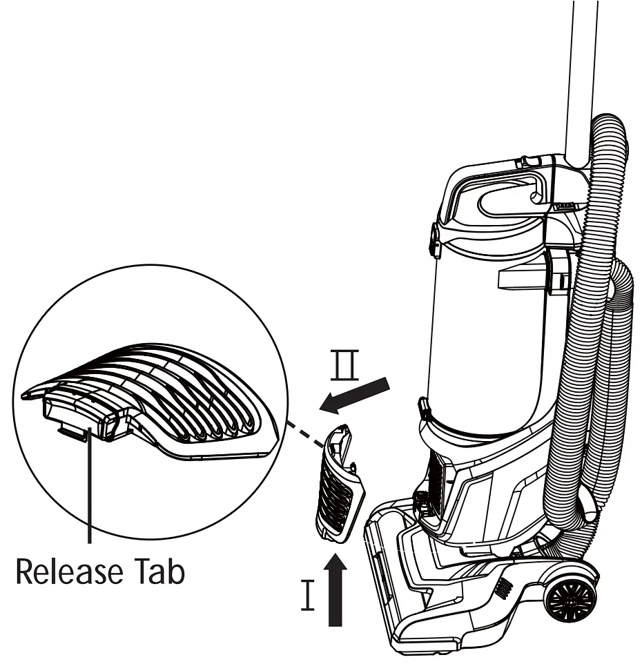 DU2012 Bagless Upright Vacuum Cleaner Vacuum Maintenance And Care Illustration