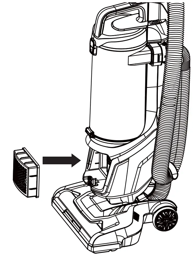 DU2012 Bagless Upright Vacuum Cleaner Vacuum Maintenance And Care Illustration