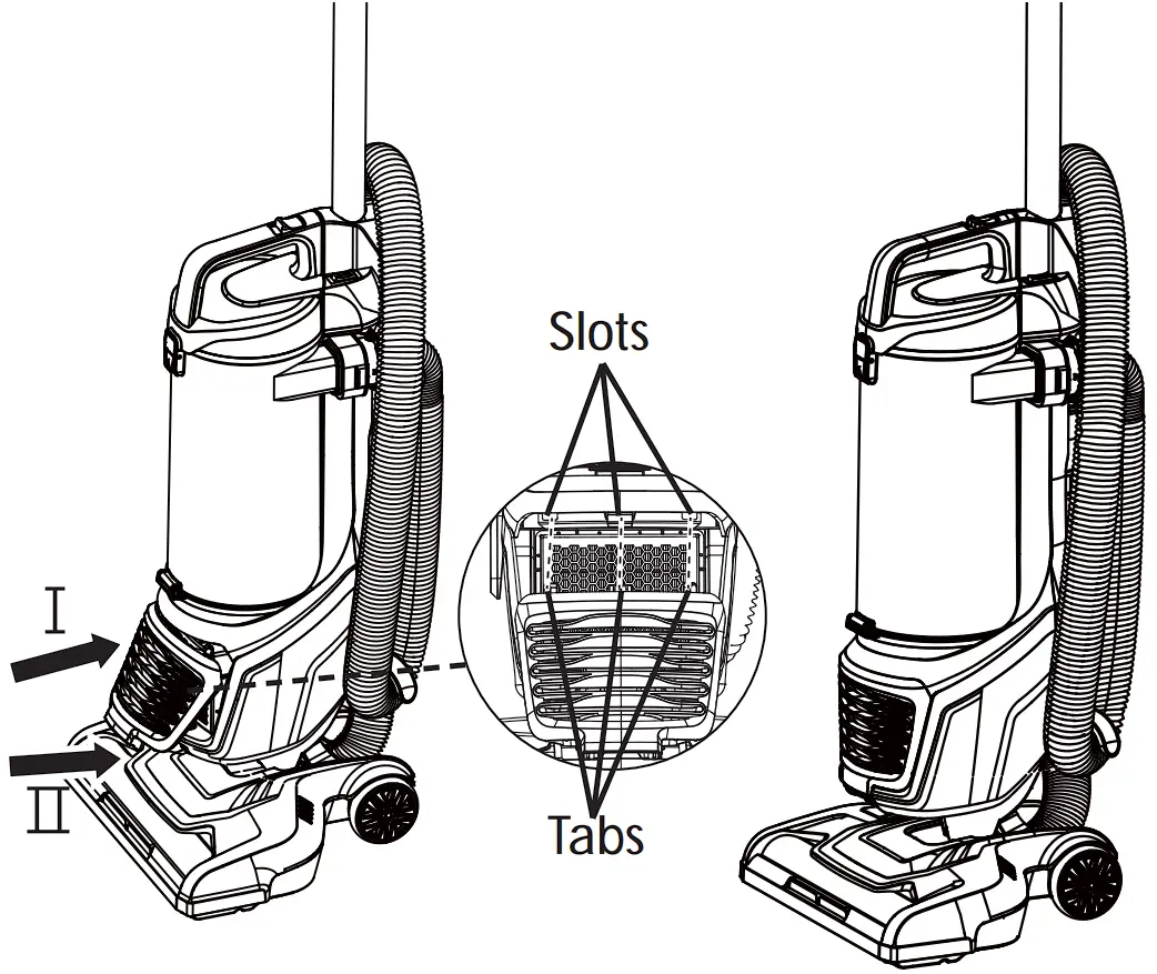 DU2012 Bagless Upright Vacuum Cleaner Vacuum Maintenance And Care Illustration