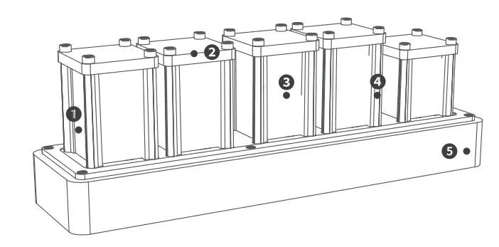 MAINSPRING Neo Nixie Desk Digital Clock - fornt
