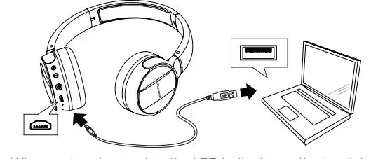 Pioneer Wireless Stereo Headphones Instruction Manual - Charging the batteries