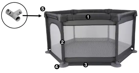 anko 43-094-578 Deluxe Fabric Playpen with Base - fig