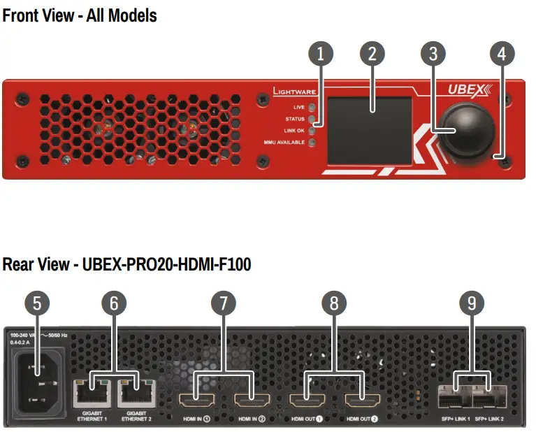 LIGHTWARE UBEX-PRO20-HDMI-F100 UBEX F Series Endpoint Device - 1