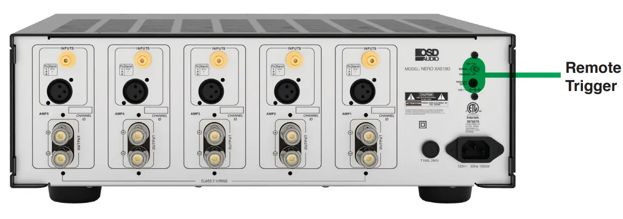 OSD AUDIO NERO XA5180 Home Theater Amplifier - REAR PANEL 1