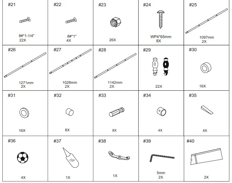 COUGAR C049 004 10 Arch Pro Football Table - PARTS 2
