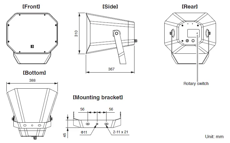 TOA-CS-761BS-B-CS-761BS-W-60W-2-Way-Coaxial-Horn-Speaker-13