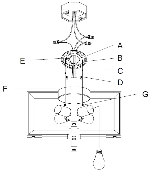 Hunter 19818 Woodburn 4 Light Flush Mount 1
