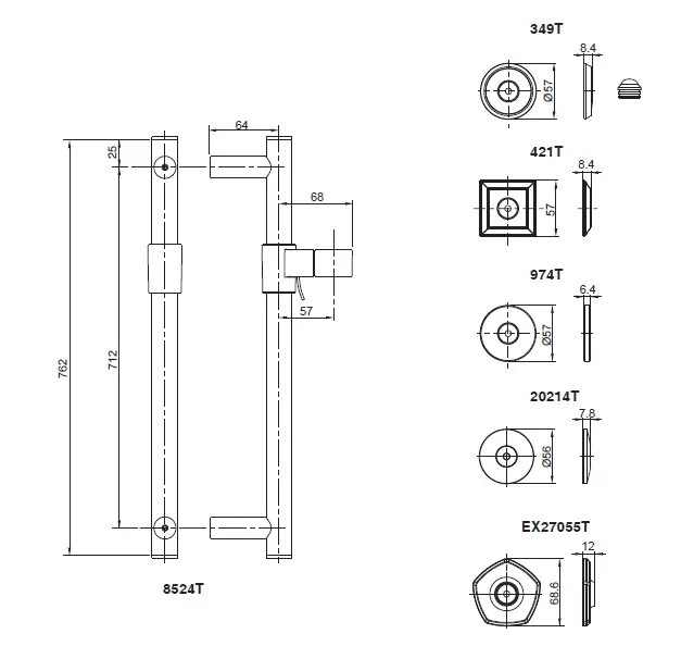 KOHLER 8524T Slide Bar FIG (1)