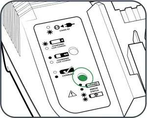 4. The green LED will illuminate