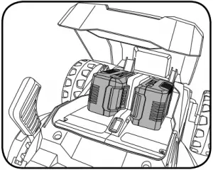 Inserting the Batteries into the Mower-B
