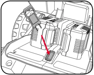 Inserting the Batteries into the Mower-C