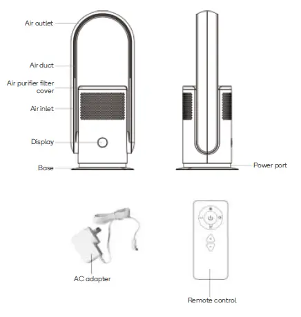 kogan-KABLFAN1CSA-Smarterhome-Bladeless-Purifier-Fan-1