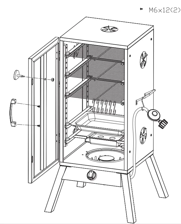 Gasmate JBQ2056G Gas Smoker - Connection Device7