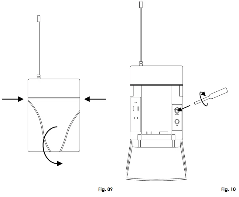 DAP BP 10 Bodypack Wireless Transmitter - Adjusting the Input Gain