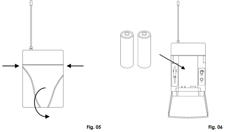 DAP BP 10 Bodypack Wireless Transmitter - Installation of the Batteries