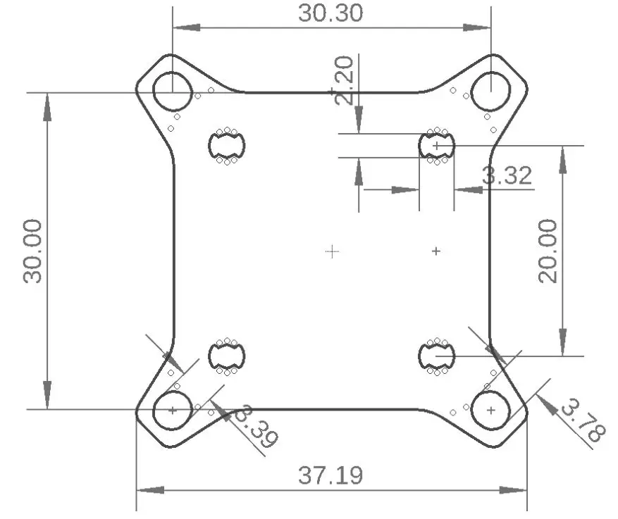 FETTEC FC G4-N Kiss FC G4 Flight Controller - Dimensions