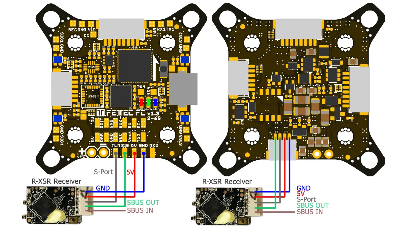 FETTEC FC G4-N Kiss FC G4 Flight Controller - SBUS receiver FrSky R-XSR
