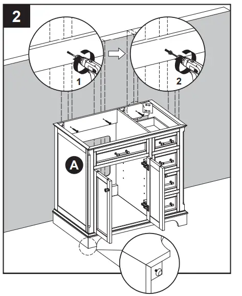 allen roth 36-in Vanity with Top - INSTALLATION INSTRUCTIONS 2