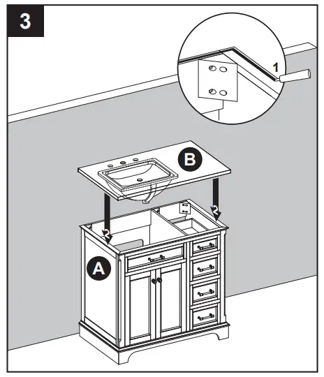 allen roth 36-in Vanity with Top - INSTALLATION INSTRUCTIONS 3