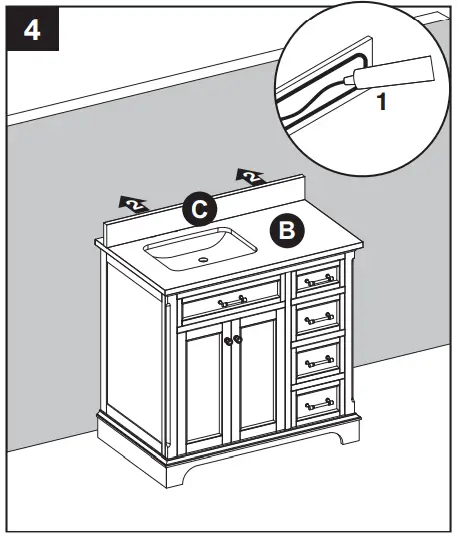 allen roth 36-in Vanity with Top - INSTALLATION INSTRUCTIONS 4
