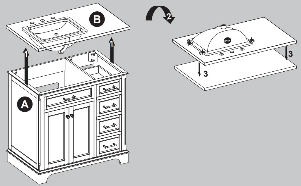 allen roth 36-in Vanity with Top - INSTALLATION INSTRUCTIONS