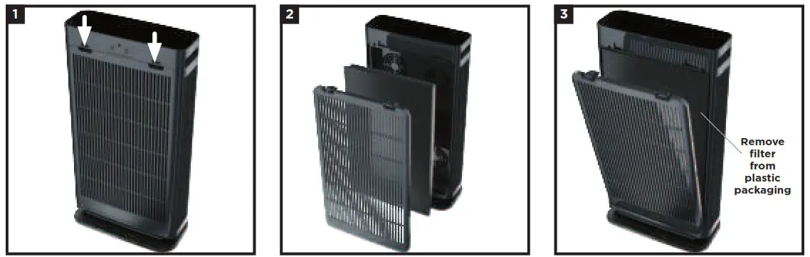 Shark HE600 Series Air Purifier 6 - INSTALLING AND REMOVING THE FILTER