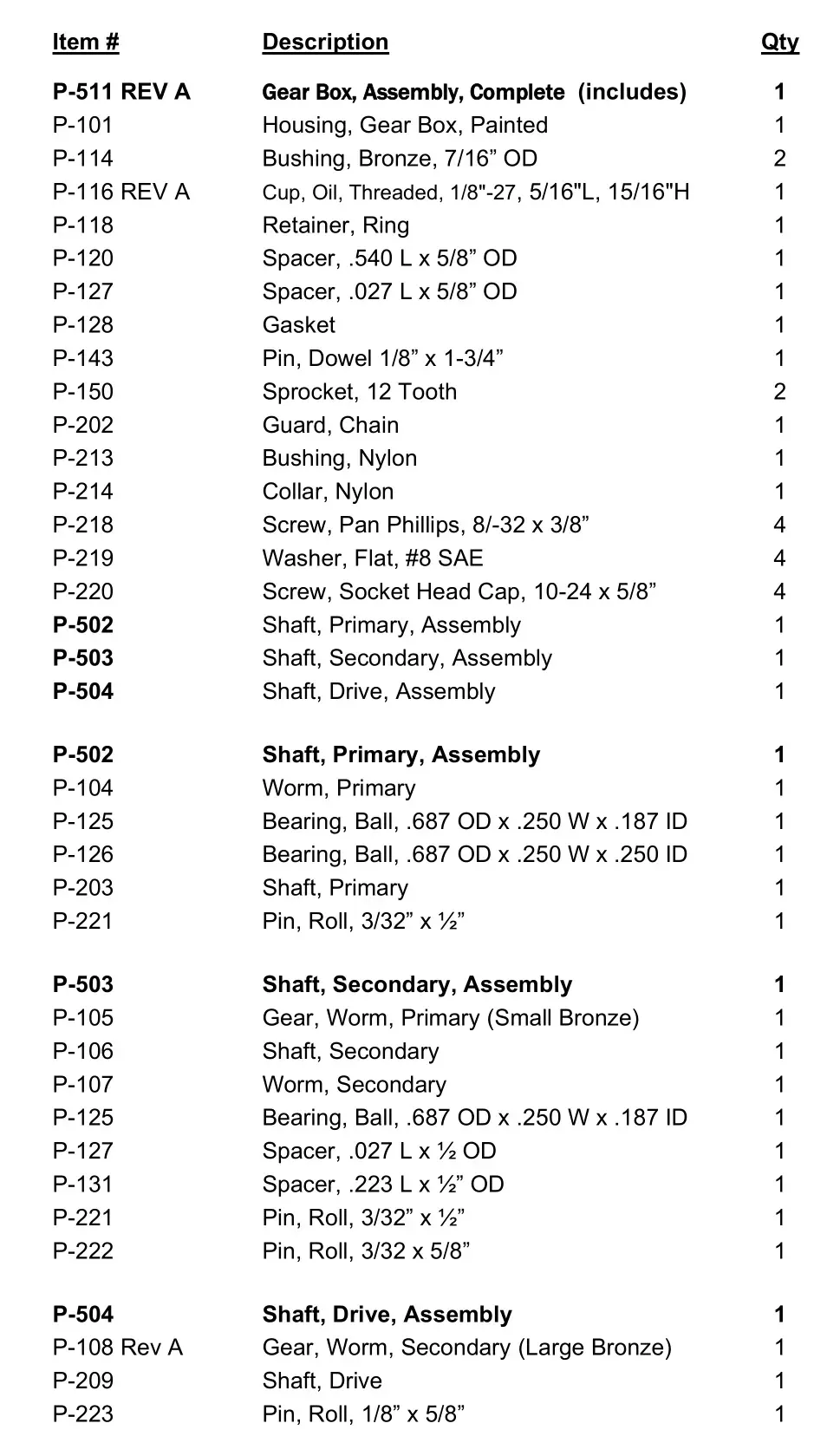 Williams Hussey 154CE Single Phase, 230V, AC - Parts can be ordered as individual items or by the assembly 2
