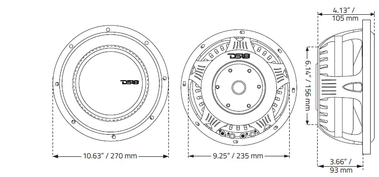 DS18-IXS10-2D-10-Inch-Dual-Voice-Coil-Shallow-Subwoofer-FIG-2