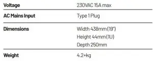 FIG 4 SPECIFICATIONS