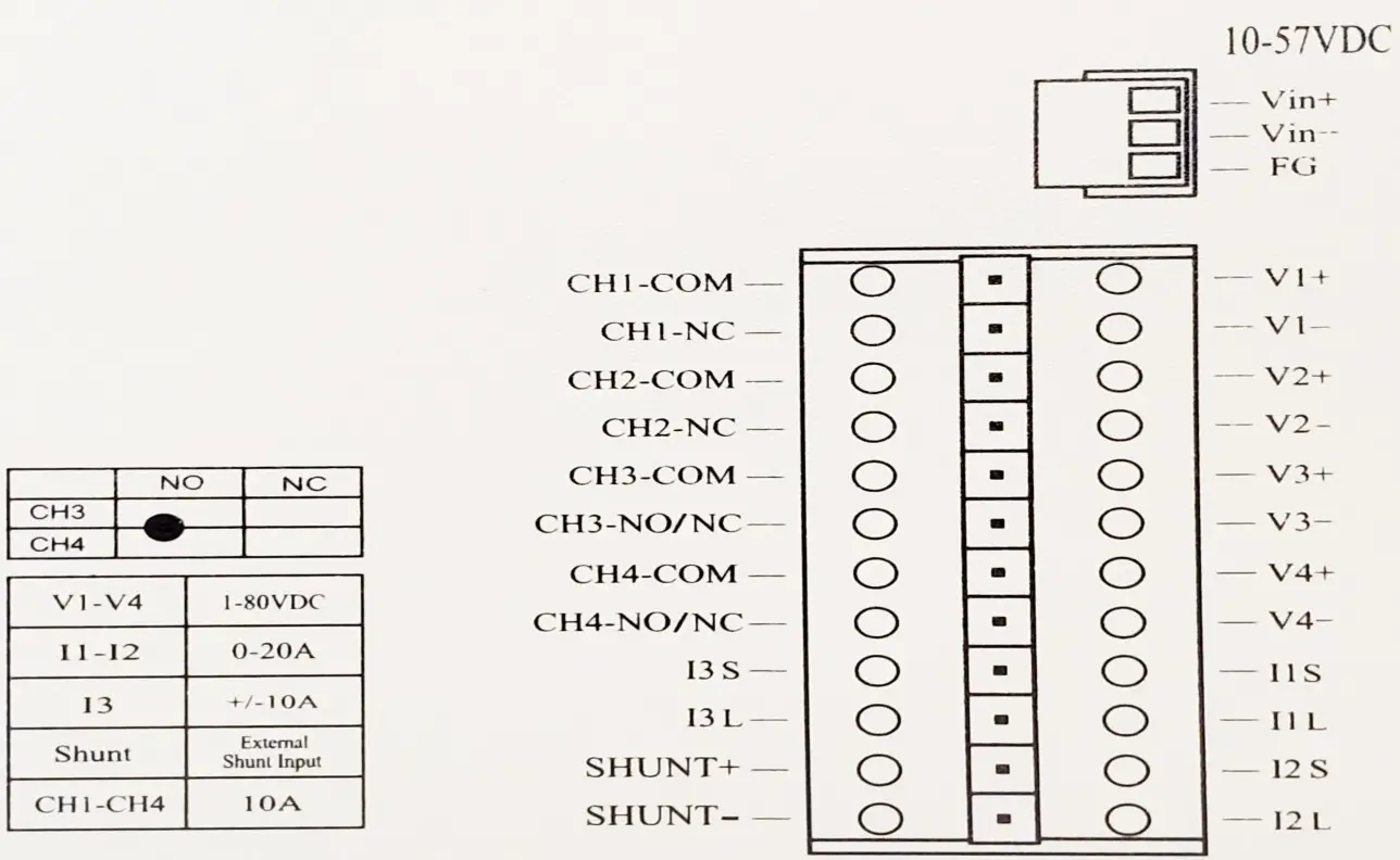 TYCON TPDIN-Monitor-WEB3 connector pinouts