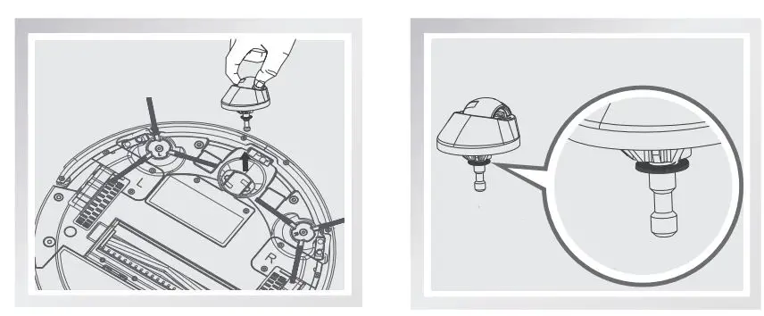 ZACO A4S Robotic Vacuum Cleaner User Manual - Front wheel