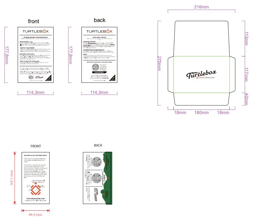 TURTLE BOX TP-ALLE-21024 Water Proof Outdoor Bluetooth Speakers - FIG 1