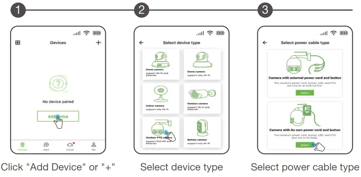 AJCLOUD HU T8 2WD Outdoor IP Camera - Wireless access method