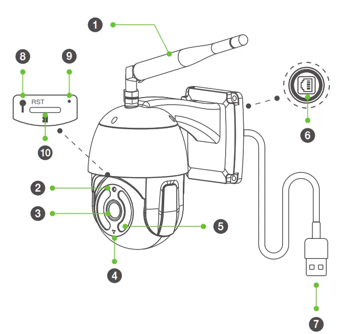AJCLOUD HU T8 2WD Outdoor IP Camera