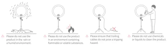 NEEWER WRP18 Smart Ring Light - Safety Notes