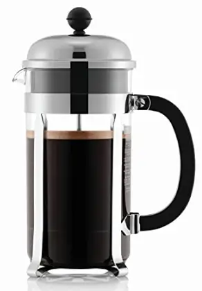 OVENTE FPB Series 1.5 Cup Black French Press Coffee Maker with Heat Resistant Borosilicate Glass