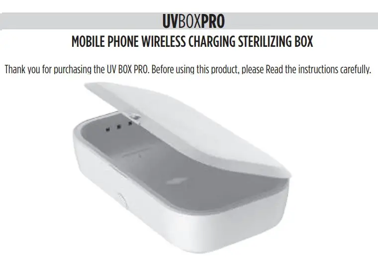 ATLANTIS UVBOXPRO Mobile Phone Wireless Charging Sterilizing Box User Guide