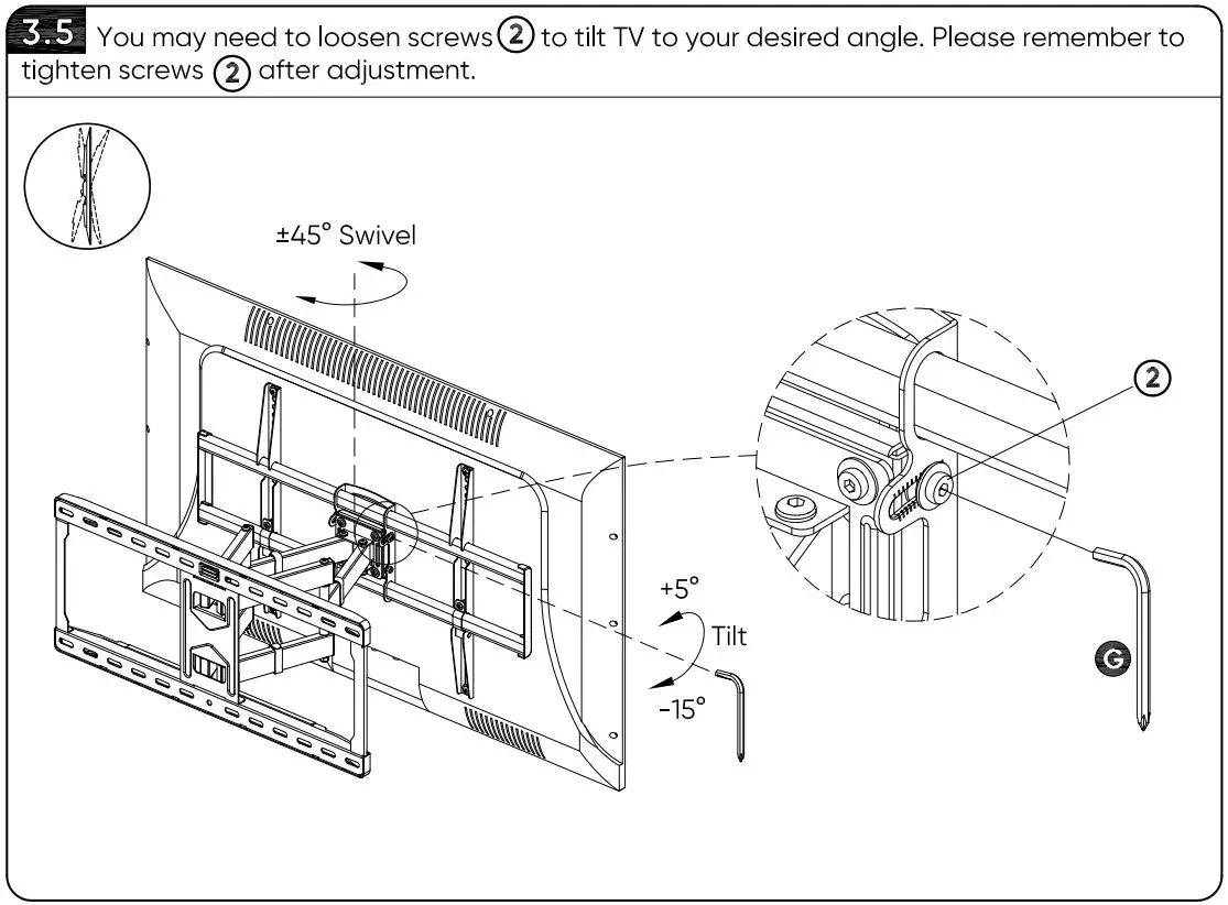 onn 100027961 50-Inch Full Motion TV Wall Mount User Guide - Hang and Secure TV on Wall Plate