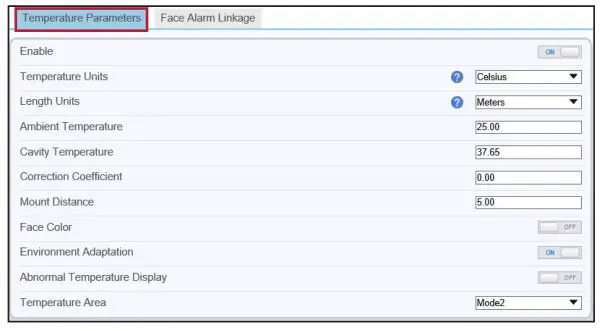 D-Link Group Temperature Screening Camera Kit - Temperature Parameters