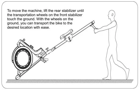 LIFESPAN Magnetic Rowing Machine - Moving the machine