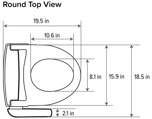 brondell CSG15 Swash Advanced Bidet Seat - Product Dimensions1