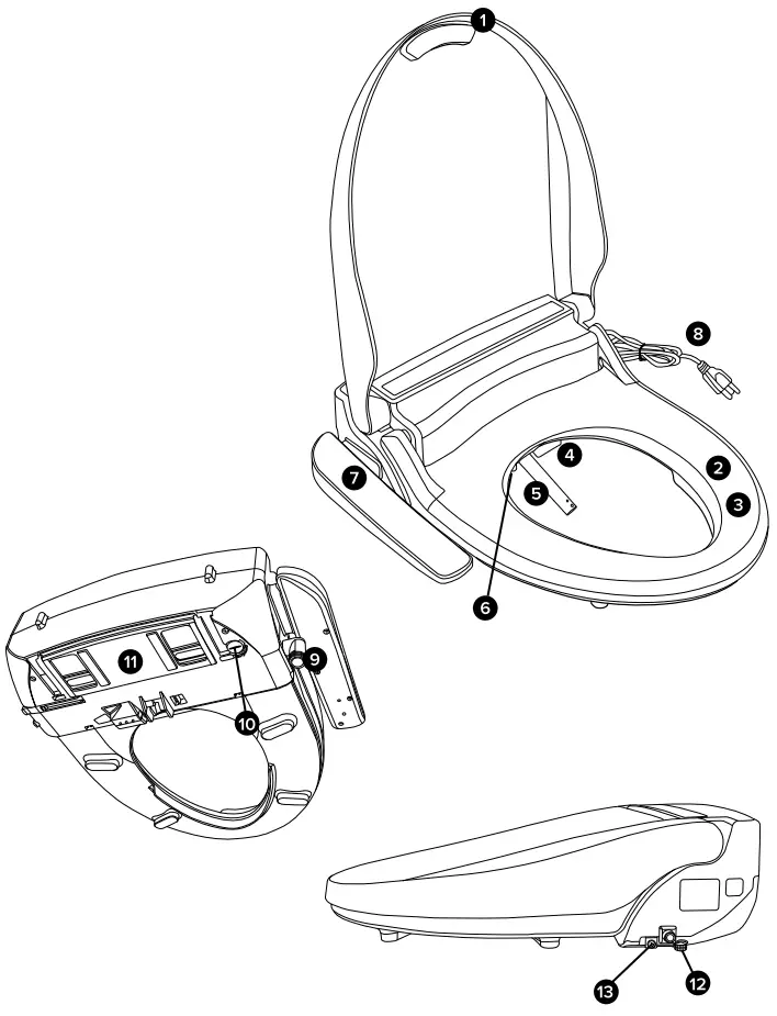brondell CSG15 Swash Advanced Bidet Seat - Product Parts